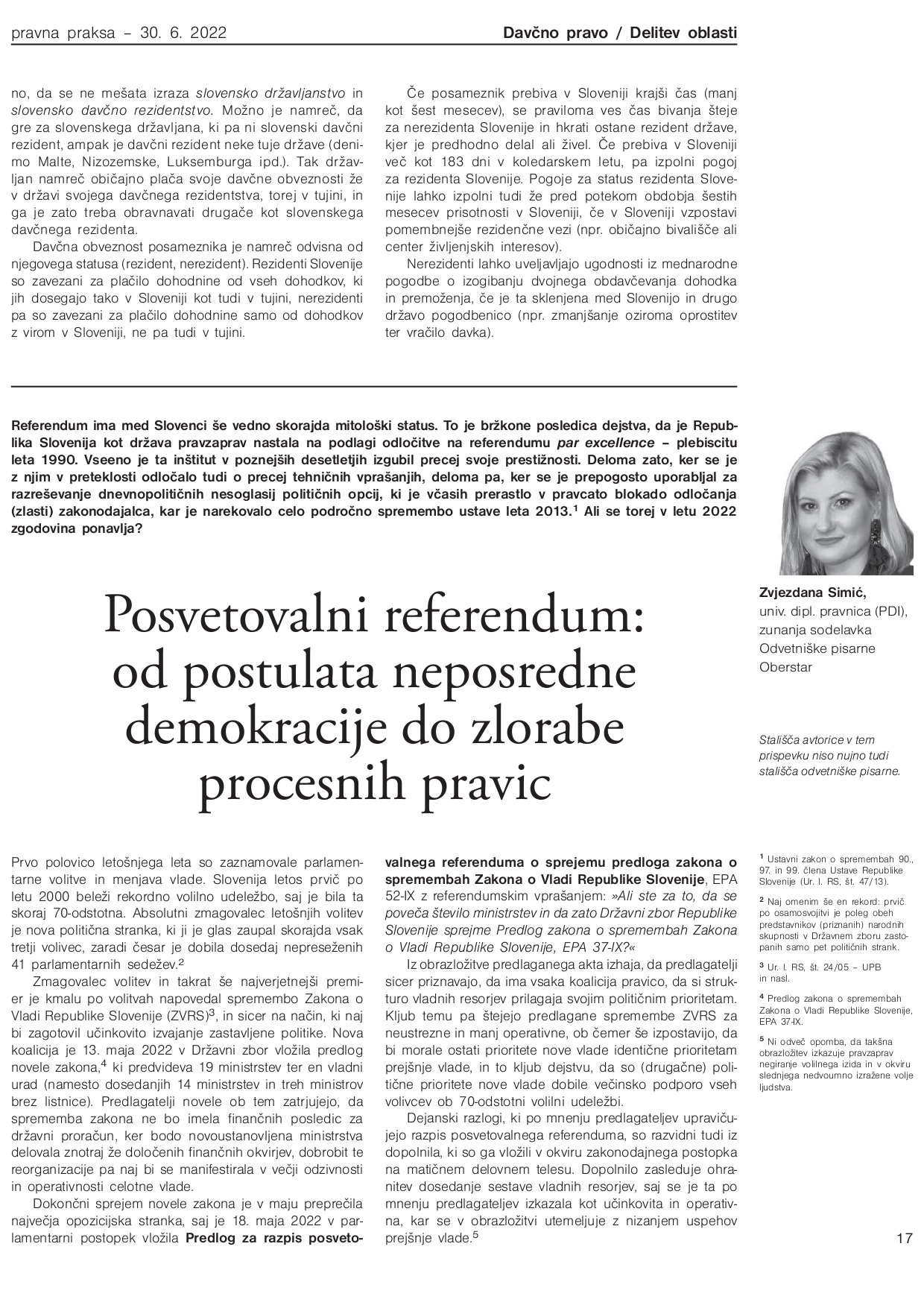 Posvetovalni referendum: od postulata neposredne demokracije do zlorabe procesnih pravic